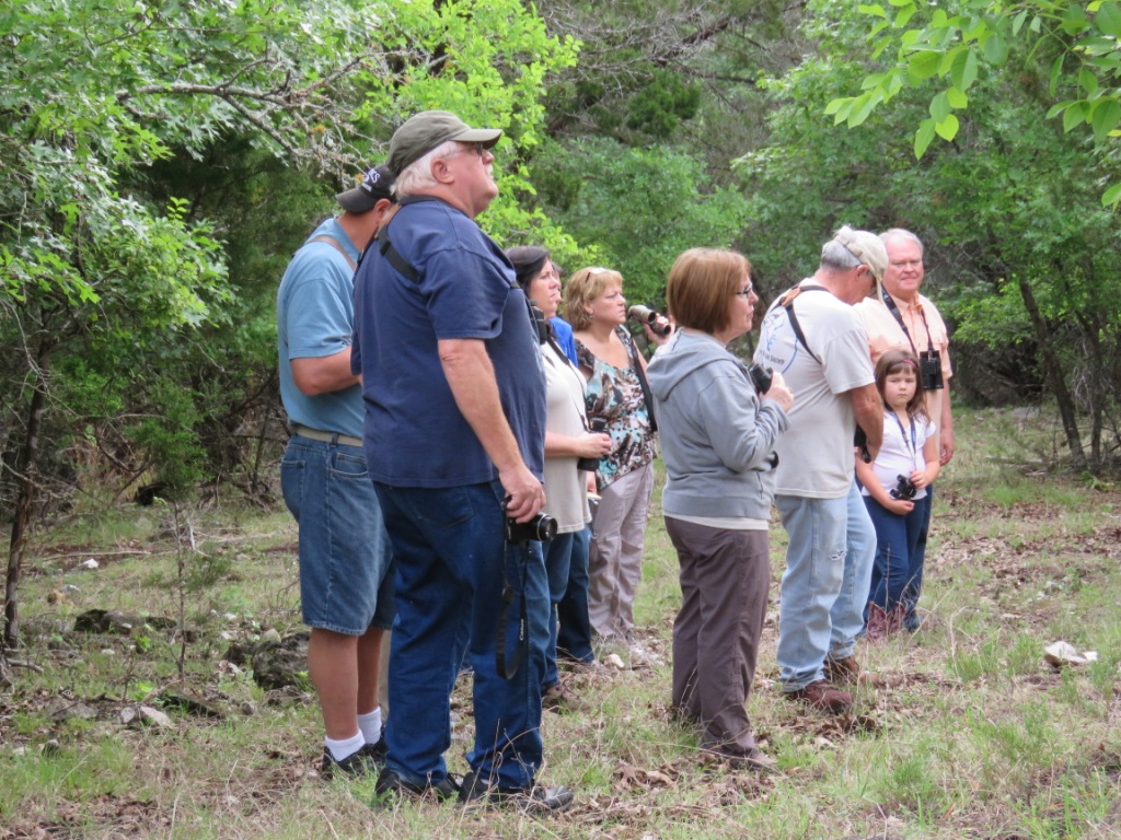 IMG_2765.JPG - TLAS birders with our host, Bill Messer, and our capable, 7-yr old guide, Emma. Photo by Elaine Horton