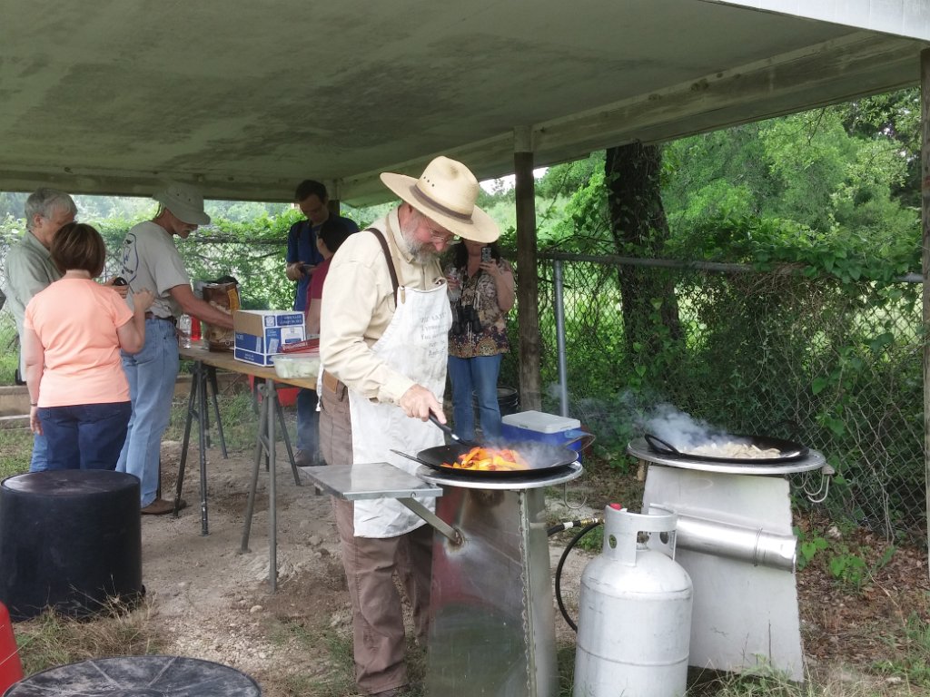 2016-04-24 12.32.08.jpg - Our host, Wayne Duncan, cooking chicken fajitas!